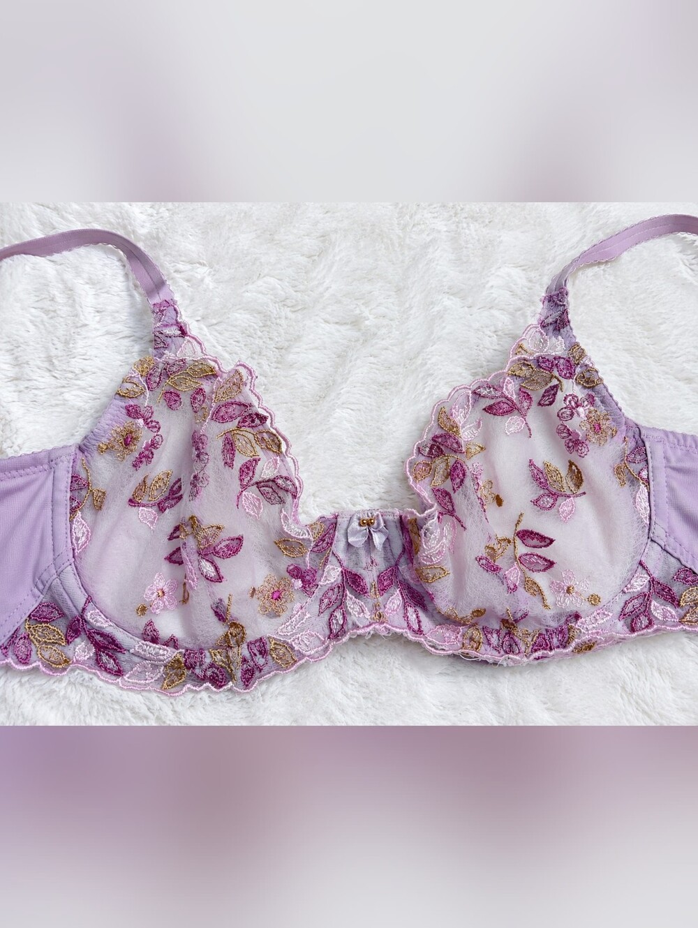 Wacoal 34B Embroidered Unlined Underwire Bra  Style 85731 Mauve Pink